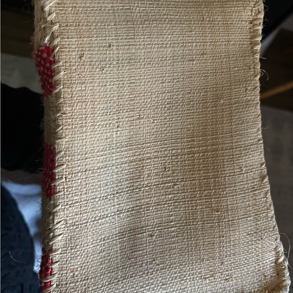 Mar Y Sol - Handwoven Straw Tote with Pink Stripe Accents and Pom-Poms - Picture 4 of 4